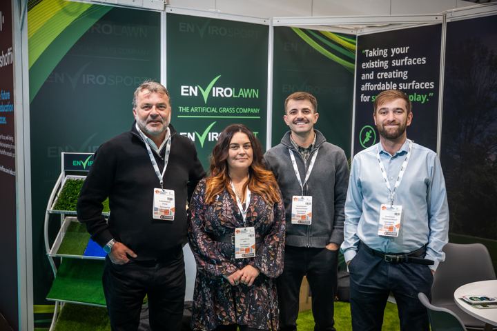 The Envirolawn and Envirosport team on the stand at Education Estates 2026