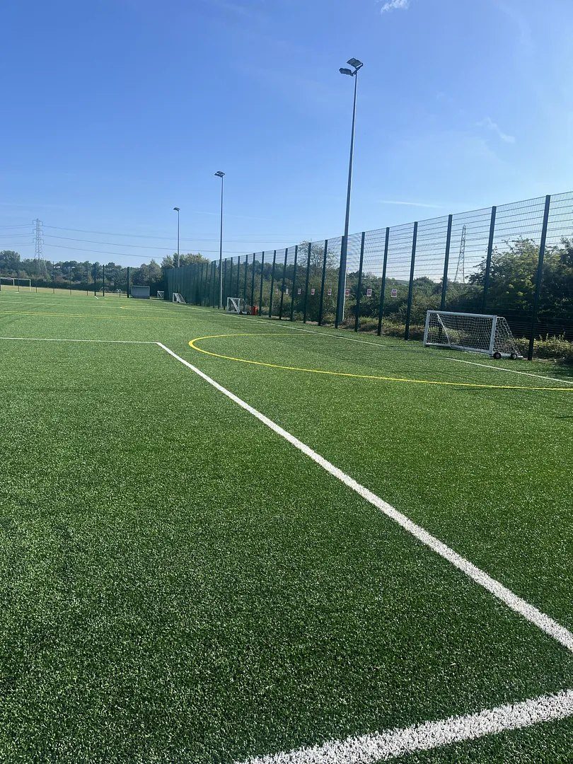 A 3G football pitch with white line markings